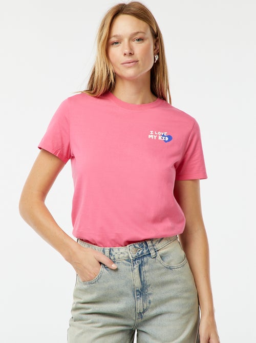 T-shirt estampada de manga curta 'Dia da Mãe' - Kiabi