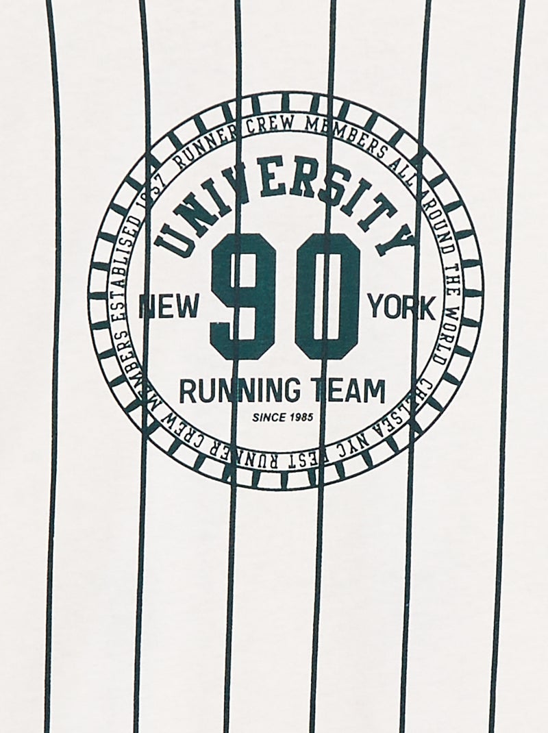 T-shirt estampada de manga curta estilo universidade americana Azul - Kiabi