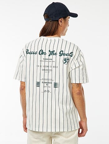 T-shirt estampada de manga curta estilo universidade americana