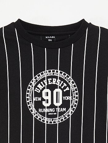 T-shirt estampada de manga curta estilo universidade americana