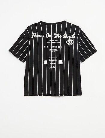 T-shirt estampada de manga curta estilo universidade americana