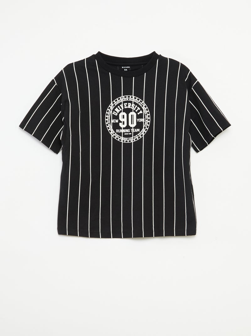 T-shirt estampada de manga curta estilo universidade americana Branco - Kiabi