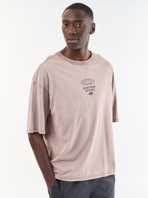 T-shirt estampada de manga curta estilo vintage - Kiabi