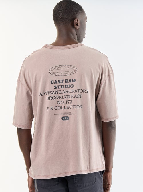 T-shirt estampada de manga curta estilo vintage - Kiabi
