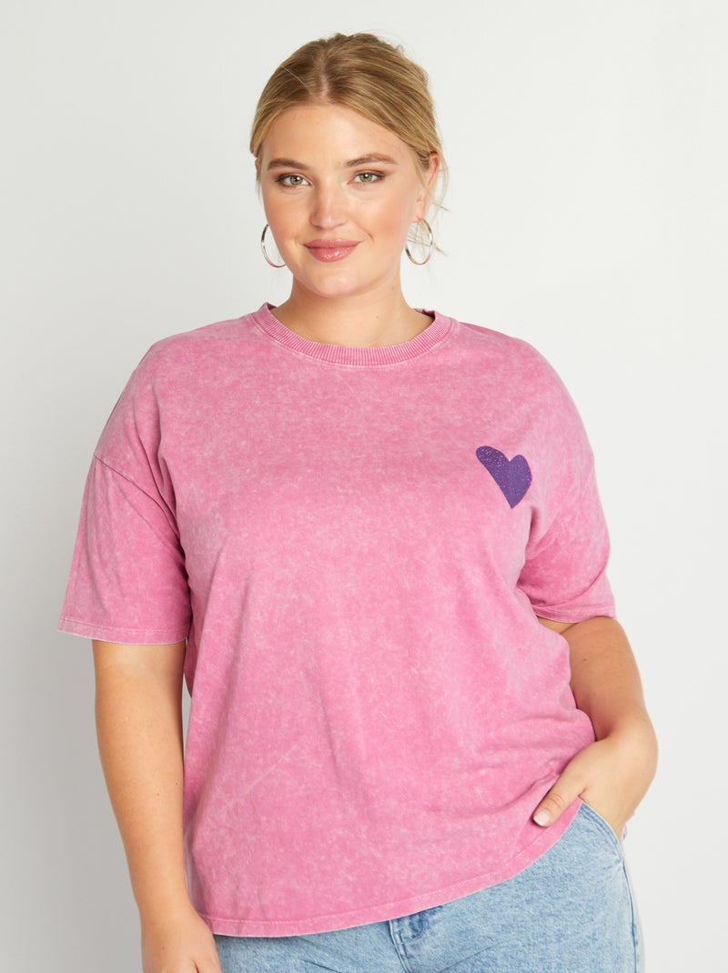 T-shirt estampada de manga curta ROSA - Kiabi