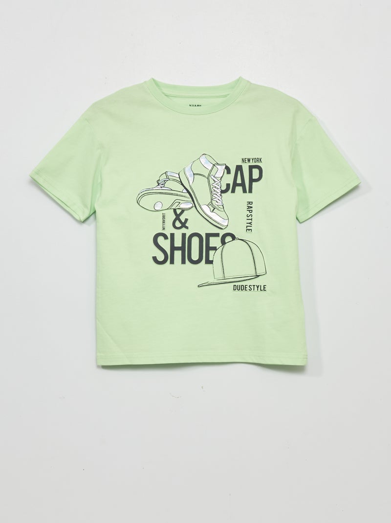 T-shirt estampada de manga curta VERDE - Kiabi