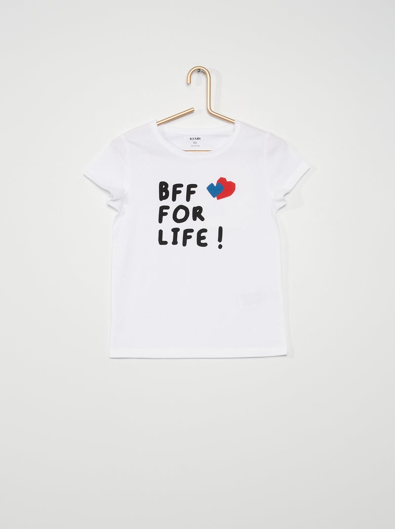 T-shirt estampada 'Dia dos Namorados' BRANCO - Kiabi
