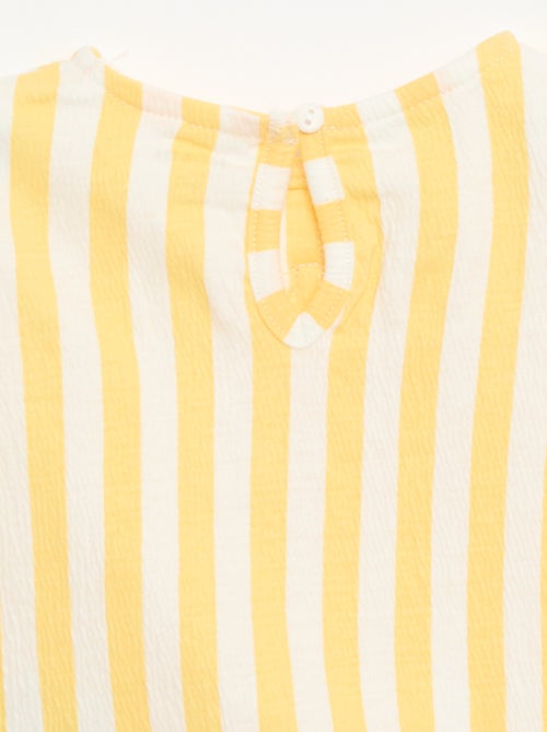 T-shirt estampada e com folhos - Kiabi
