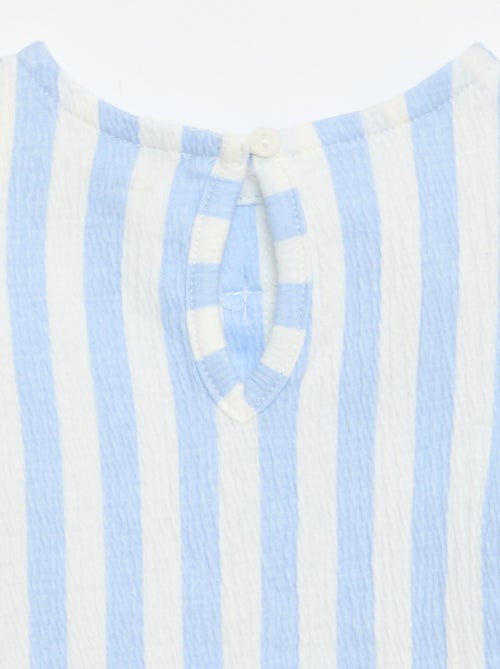 T-shirt estampada e com folhos - Kiabi