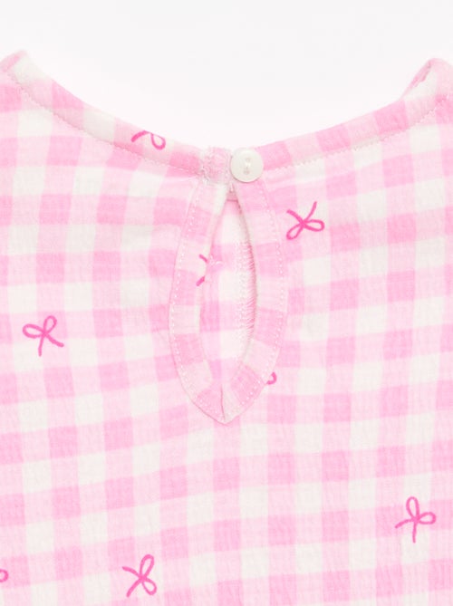 T-shirt estampada e com folhos - Kiabi T-shirt estampada e com folhos - Kiabi