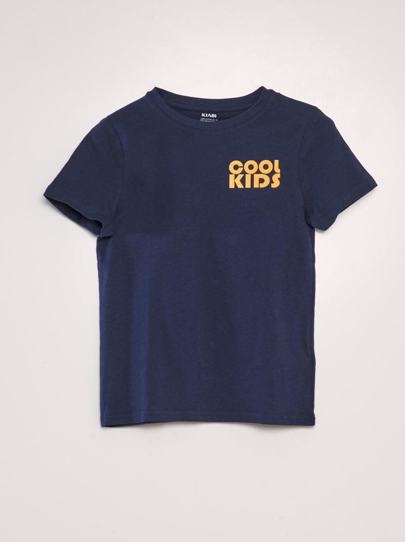 T-shirt estampada em algodão AZUL - Kiabi