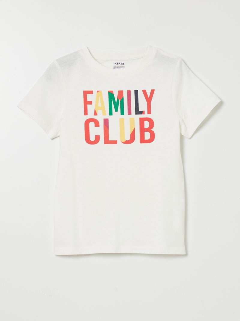 T-shirt estampada em algodão BRANCO - Kiabi