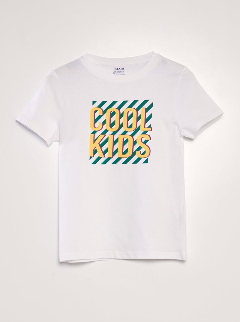 T-shirt estampada em algodão BRANCO - Kiabi