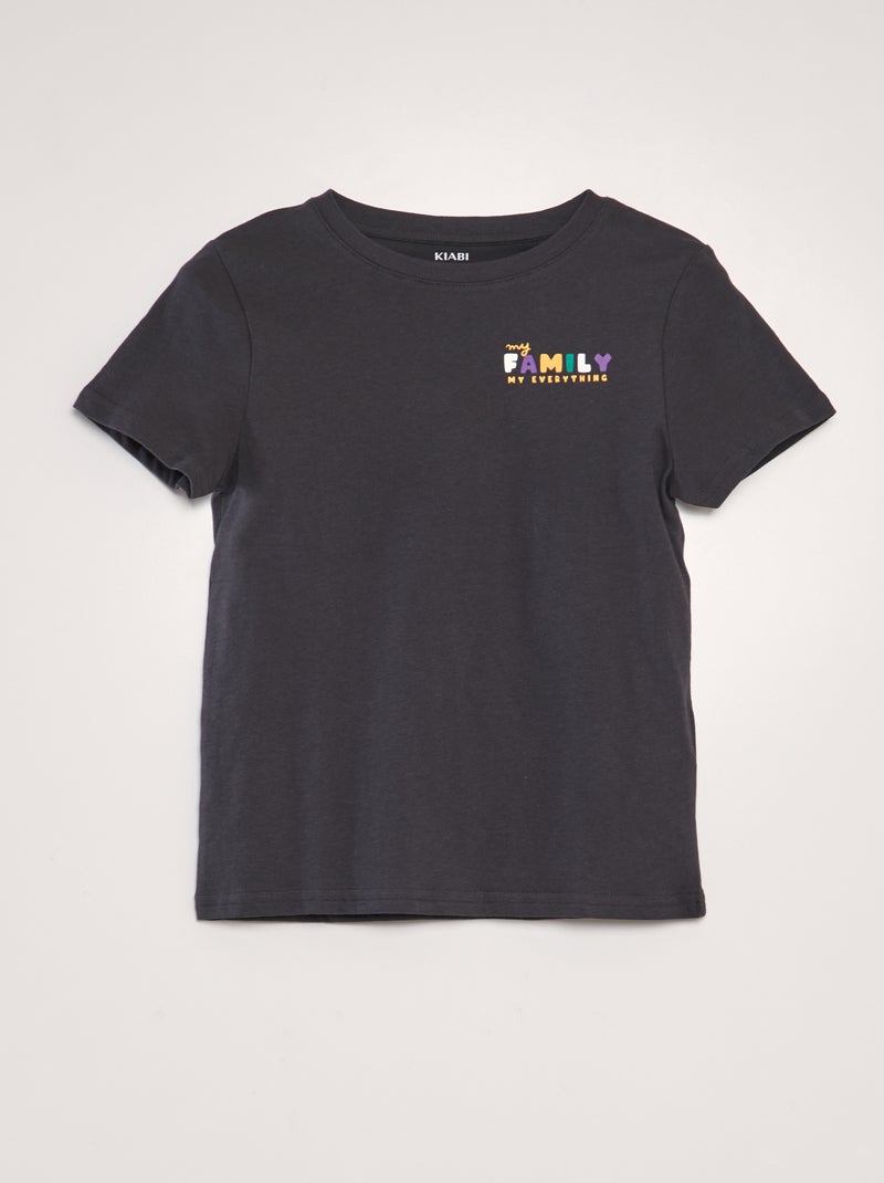 T-shirt estampada em algodão CINZA - Kiabi