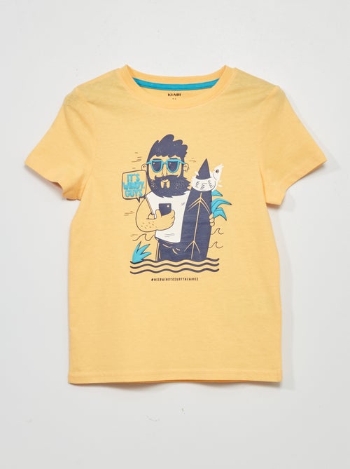 T-shirt estampada em jersey - Kiabi