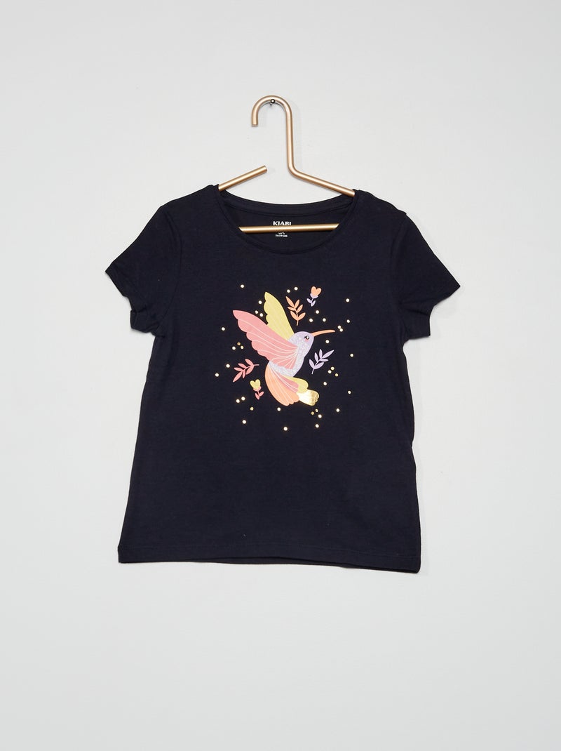 T-shirt estampada em jersey AZUL - Kiabi