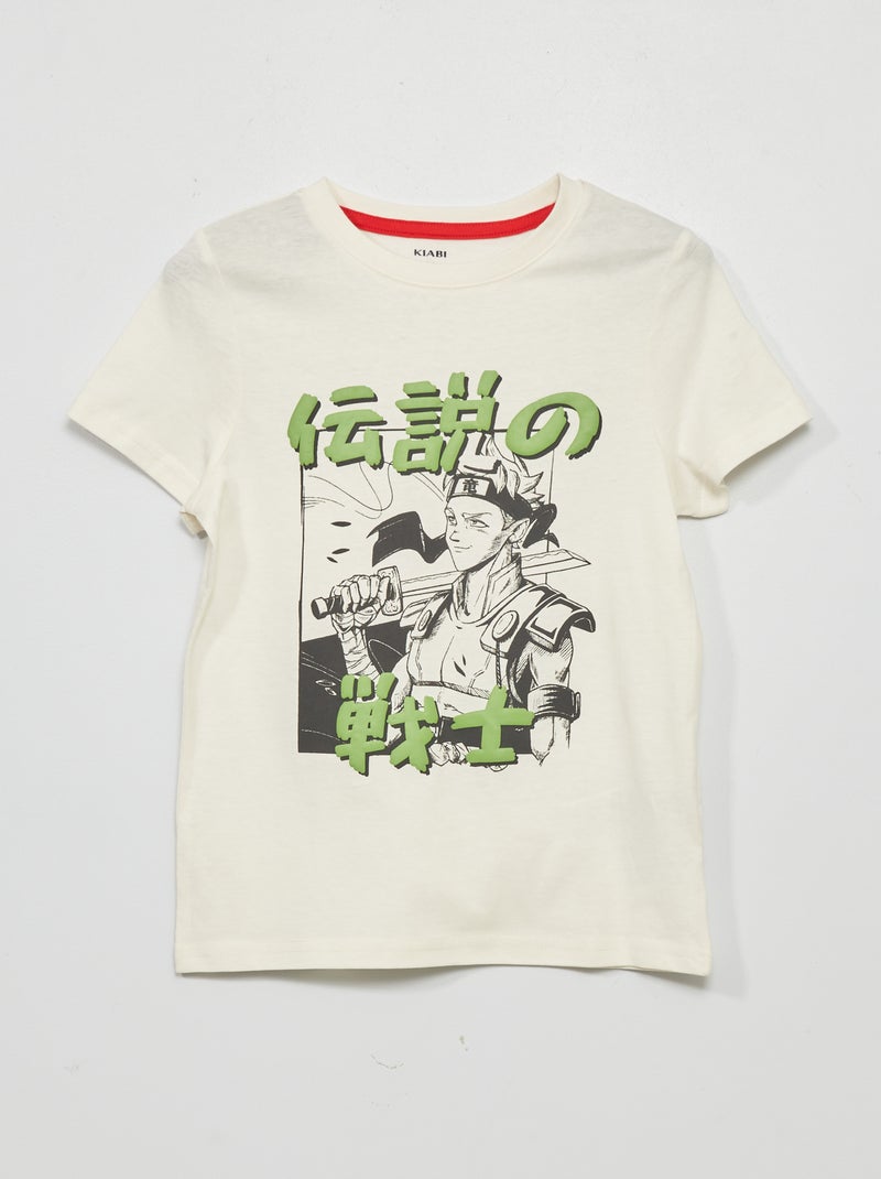 T-shirt estampada em jersey BRANCO - Kiabi