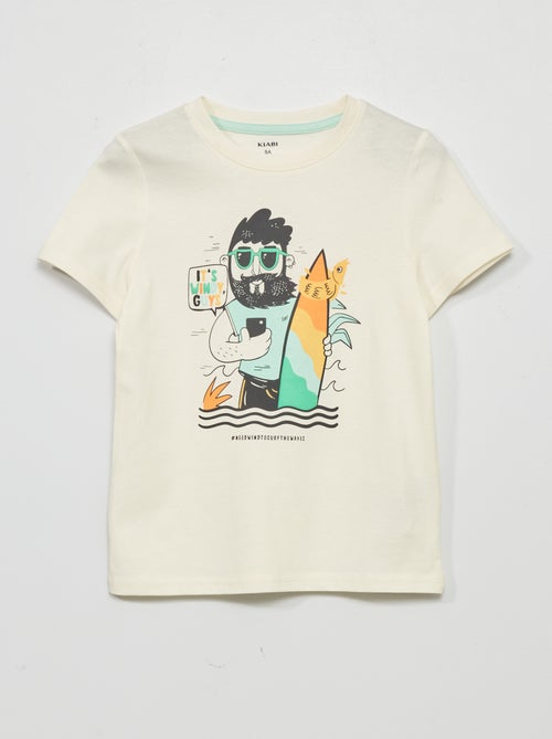 T-shirt estampada em jersey - Kiabi