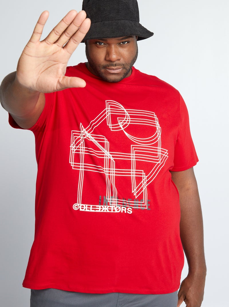 T-shirt estampada em malha jersey VERMELHO - Kiabi