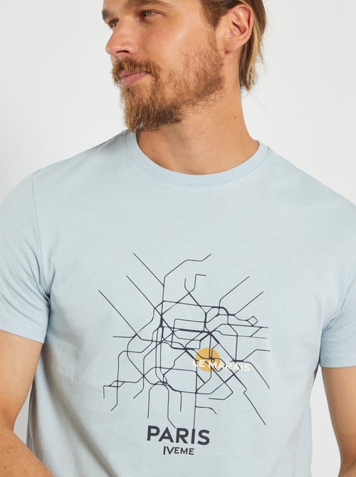 T-shirt estampada em puro algodão - Kiabi