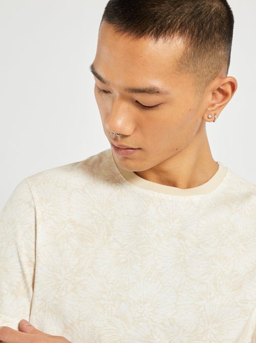 T-shirt estampada em puro algodão - Kiabi