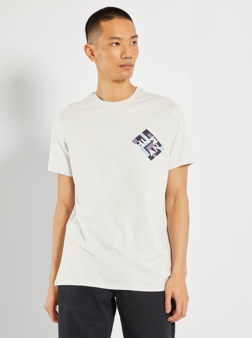 T-shirt estampada em puro algodão - Kiabi