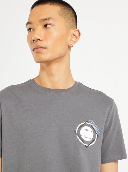 T-shirt estampada em puro algodão - Kiabi