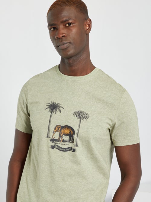 T-shirt estampada em puro algodão - Kiabi