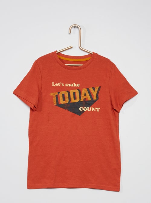 T-shirt estampada em relevo - Kiabi