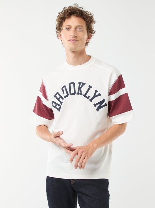 T-shirt estampada estilo desporto 'Brooklin' de manga curta - Kiabi