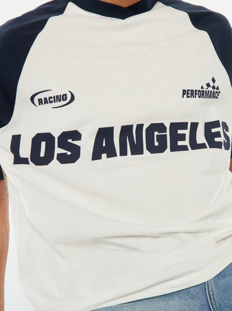 T-shirt estampada estilo desporto 'Los Angeles' Azul - Kiabi