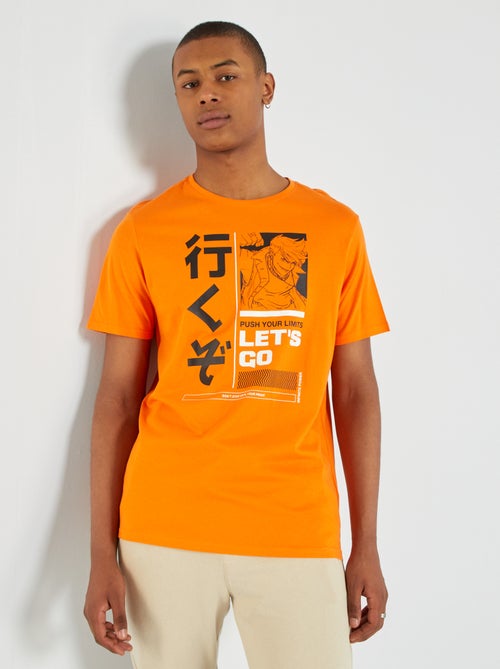 T-shirt estampada estilo manga - Kiabi