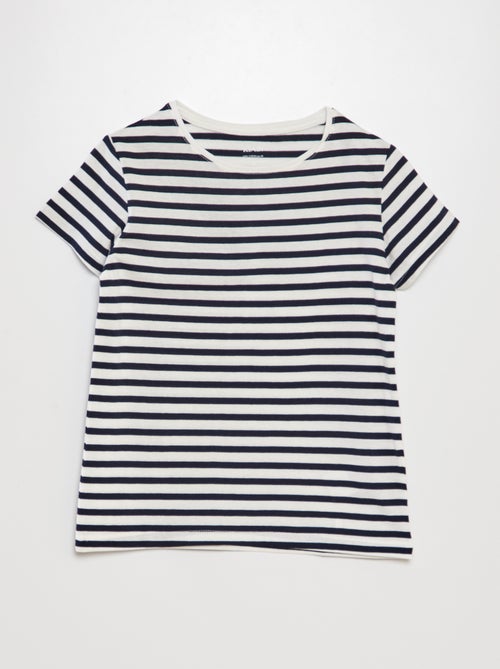 T-shirt estampada estilo marinheiro - Kiabi