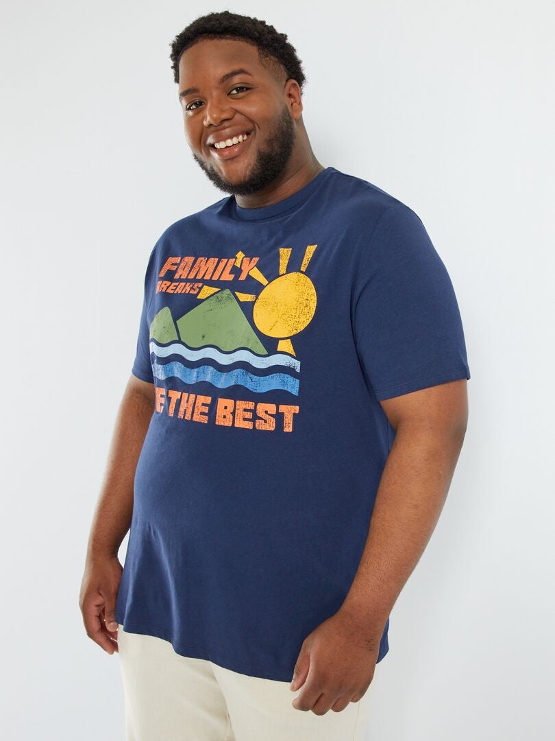 T-shirt estampada 'familia' AZUL - Kiabi