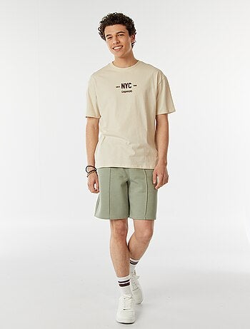 T-shirt estampada frente e verso de manga curta 'New York'