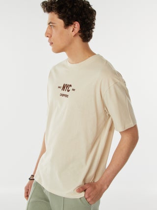 T-shirt estampada frente e verso de manga curta 'New York'