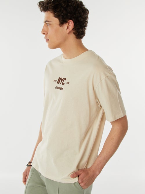T-shirt estampada frente e verso de manga curta 'New York' - Kiabi
