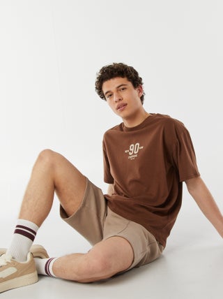 T-shirt estampada frente e verso de manga curta 'New York'