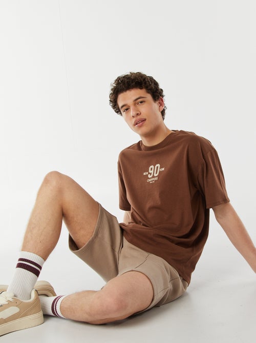 T-shirt estampada frente e verso de manga curta 'New York' - Kiabi