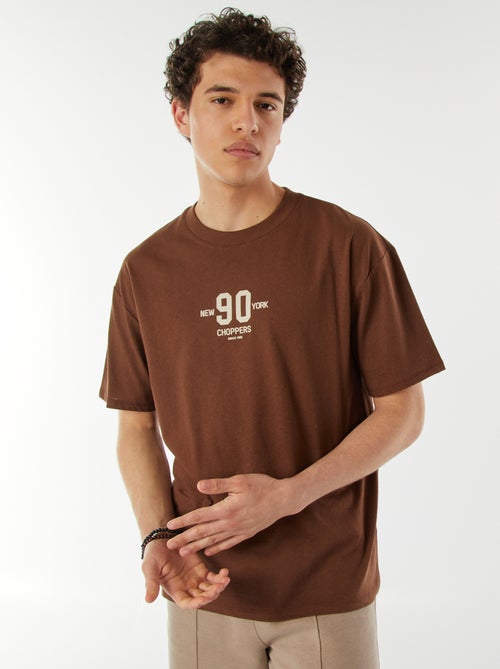 T-shirt estampada frente e verso de manga curta 'New York' - Kiabi