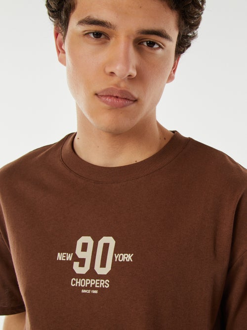 T-shirt estampada frente e verso de manga curta 'New York' - Kiabi