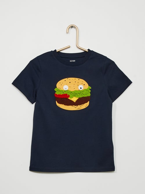 T-shirt estampada 'hamburger' - Kiabi