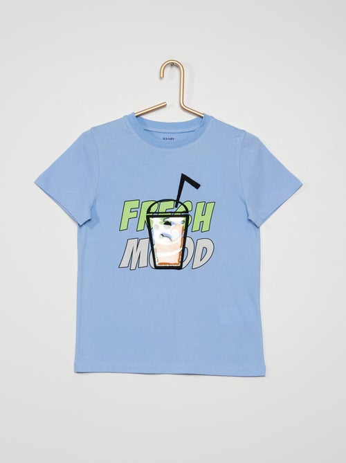 T-shirt estampada 'hamburger' - Kiabi