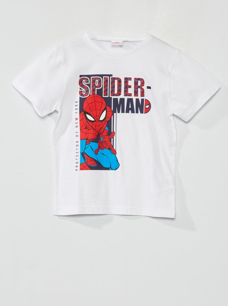 T-shirt estampada 'Homem-aranha' Branco - Kiabi