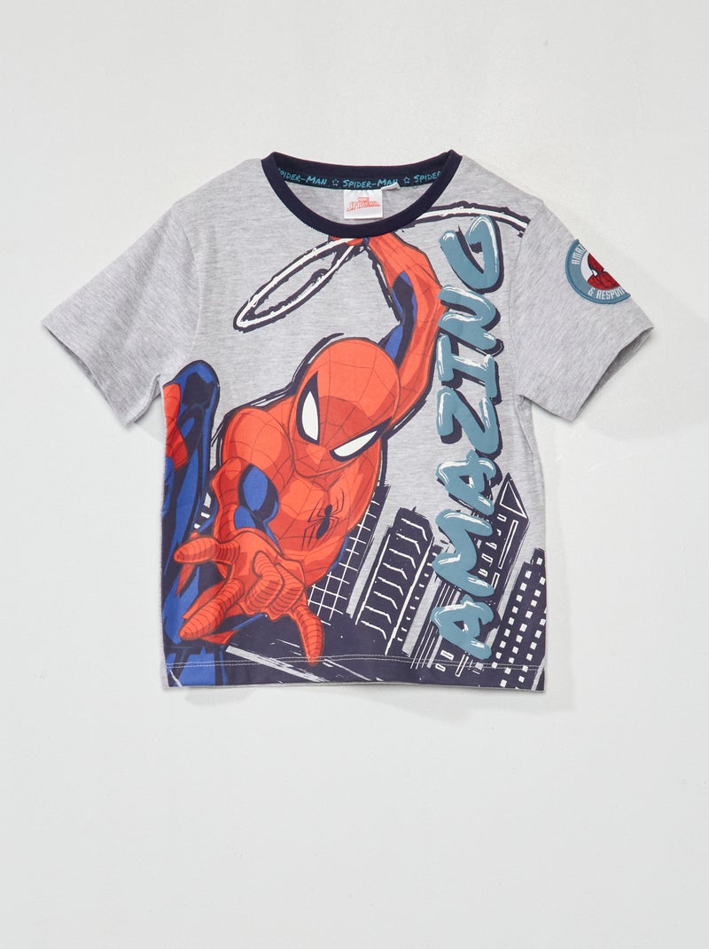 T-shirt estampada 'Homem-aranha' Cinza - Kiabi