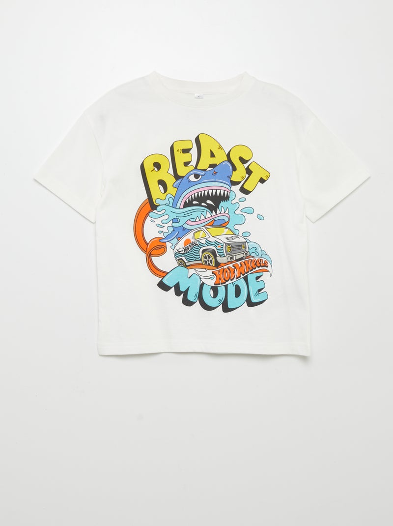 T-shirt estampada 'Hot Wheels' Branco - Kiabi