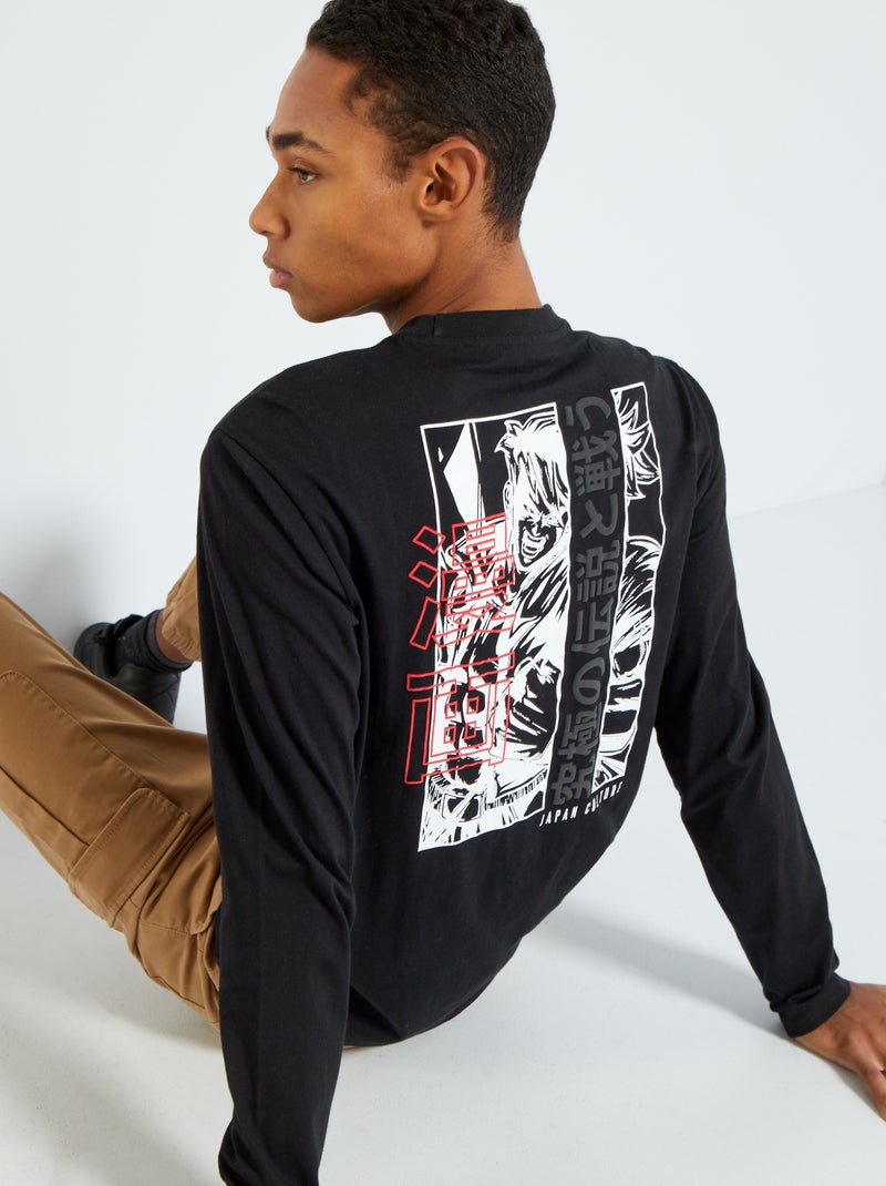 T-shirt estampada 'Japan' PRETO - Kiabi
