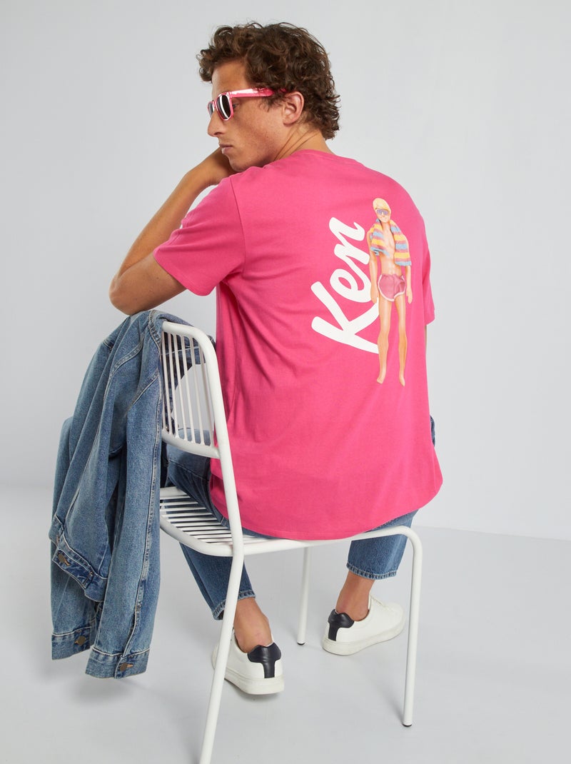 T-shirt estampada 'Ken' 'Barbie' Rosa Quente - Kiabi
