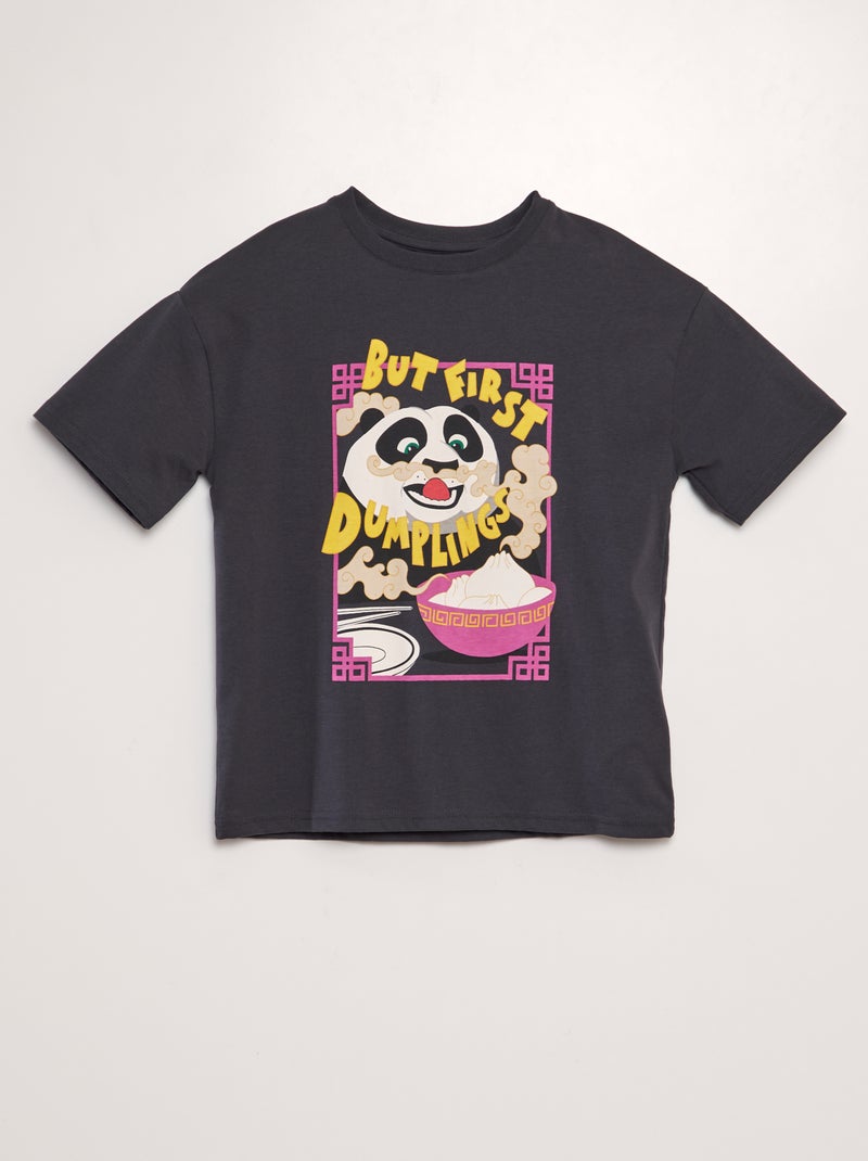 T-shirt estampada 'Kung-fu Panda' CINZA - Kiabi