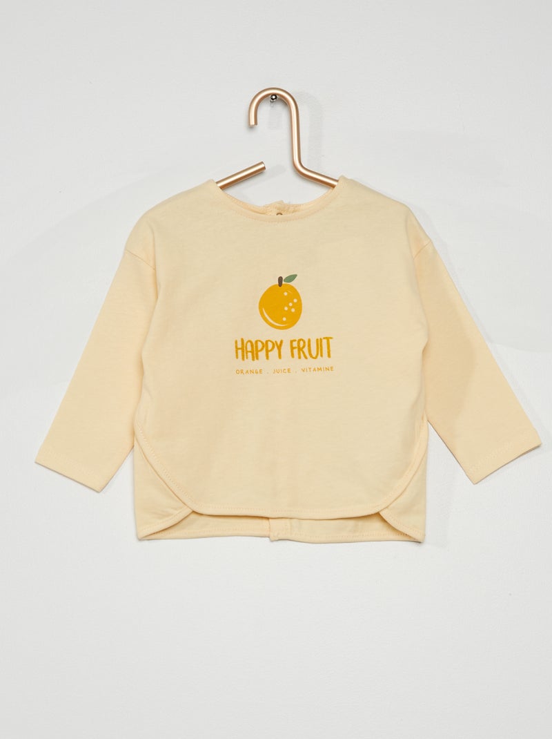 T-shirt estampada 'laranja' AMARELO - Kiabi